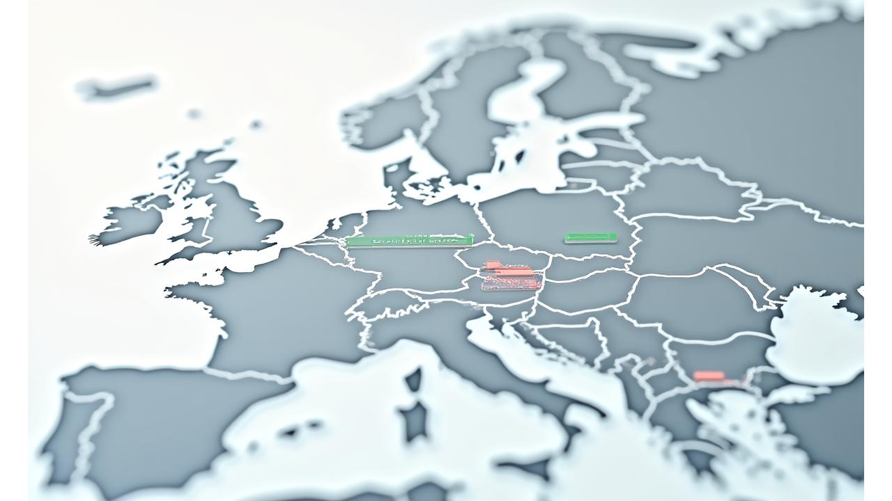Interactive map displaying a route across Switzerland with compliance overlays and vehicle type selection for real-time verification.