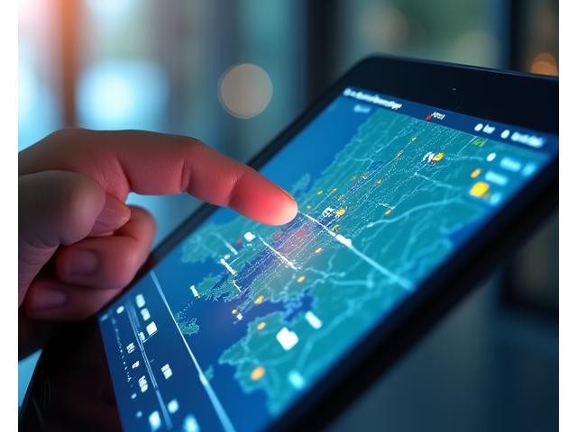 Interactive dashboard displaying vehicle locations on a map with compliance icons